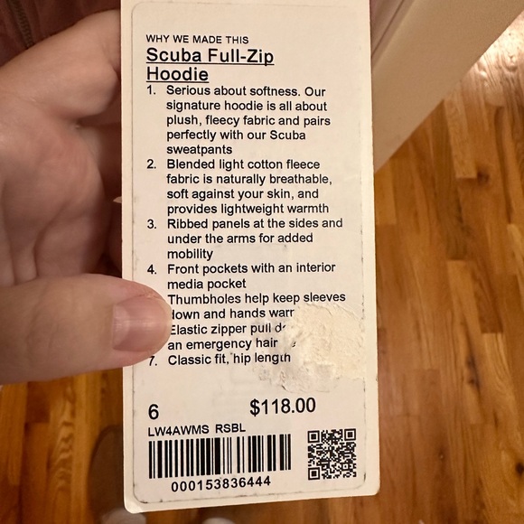 LULULEMON SCUBA FULL ZIP HOODIE NWT - Picture 3 of 3